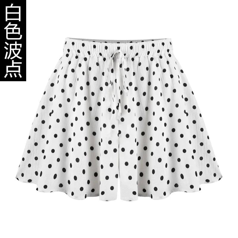 Summer Women Wide Leg Short Pants Skirt, High Waist Loose A-line Skirt Shorts Fashion Casual Chiffon Hot Pant Asian Size M-6XL.