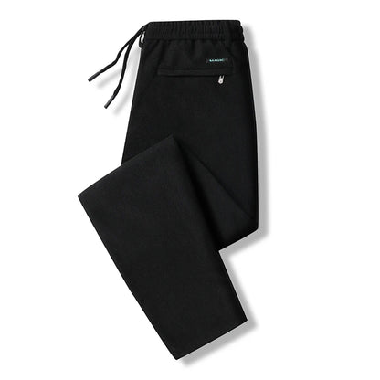 Elastic Waist Casual Pants Men Joggers Loose Fit Straight Pants Spring Autumn Male Trousers Large Size Black Grey.