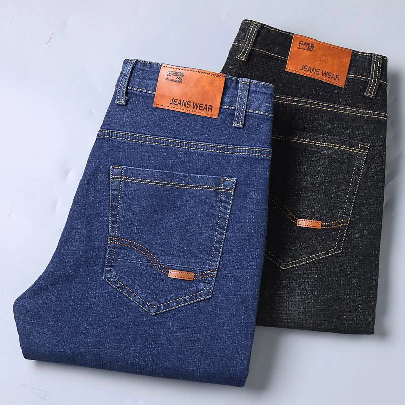 2024 Fashion Men Stretch Loose Straight Jeans Casual Elastic Slim Fit Denim Pants Male Brand Business Trousers Large size 38 40.