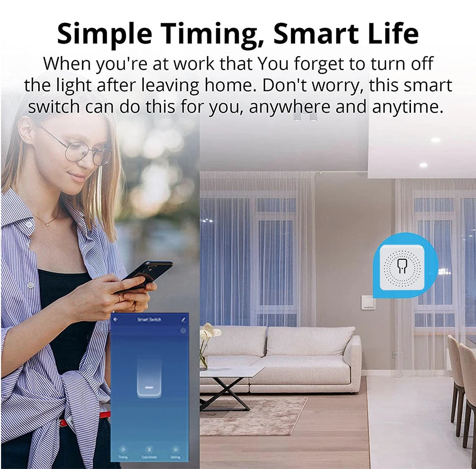16A 20A Tuya WiFi Smart Switch 2-Wege-Steuerung Mini Smart Breaker Arbeit mit Smart Life Alexa Google Home Alice.