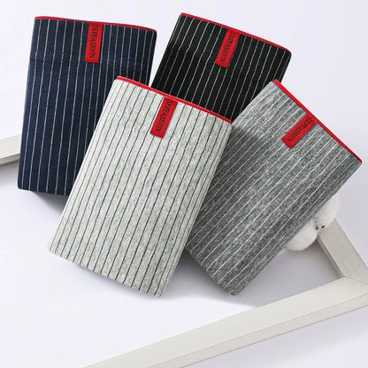 4Pcs Boxer Shorts männer Unterwäsche Sexy Höschen Baumwolle Boxer Gestreiften Unterhose Männlichen Shorts U Konvexen Dessous Plus Größe 2XL-6XL