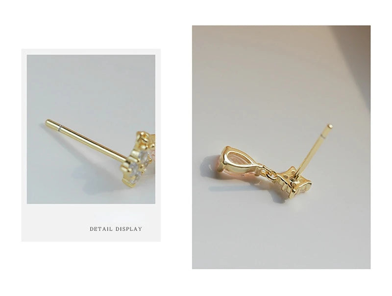 Korean Cute Ear Piercing Water Drop Earrings for Women Crystal Short Tassel Hypoallergenic Female Earrings Party Jewelry Brincos.