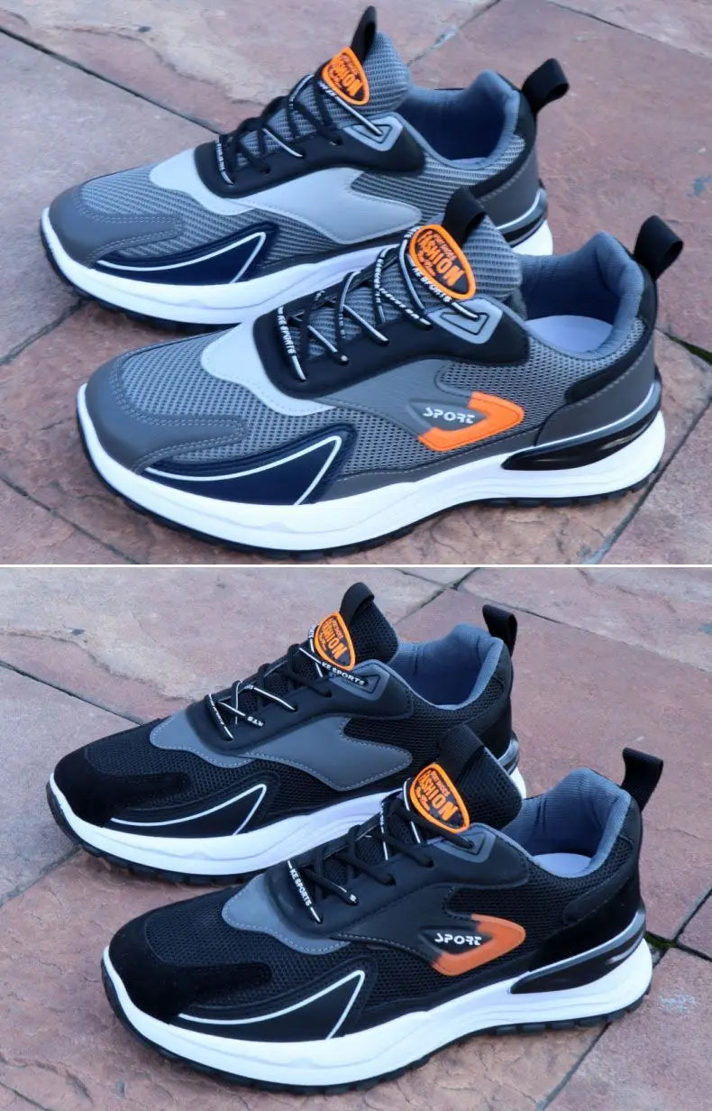 Herren-Laufschuhe, Frühlings- und Sommer-Mesh-Papa-Schuhe mit dicken Sohlen, trendige, lässige Outdoor-Sportschuhe.