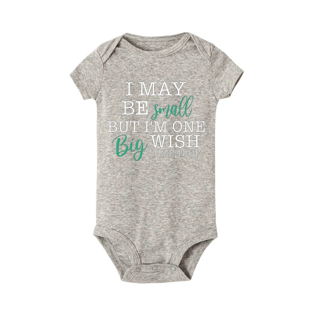 I May Be Amall But I'm One Big Wish Come Ture Baby Strampler Neugeborenen Body Kurzarm Overall IVF Success NICU Babykleidung.
