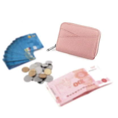Multi-Pocket Portable PU Leather Wallet Japanese Wallet Coin Bags Multi-Card Slot ID Card Holder Coin Zipper Purse For Women.