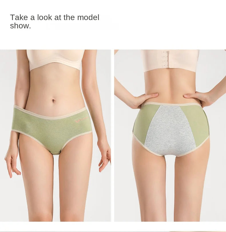 Menstrual Period Panties Women Cotton Plus Size Leakproof Period Underpants Breathable Female Waterproof Menstruation Breifs.