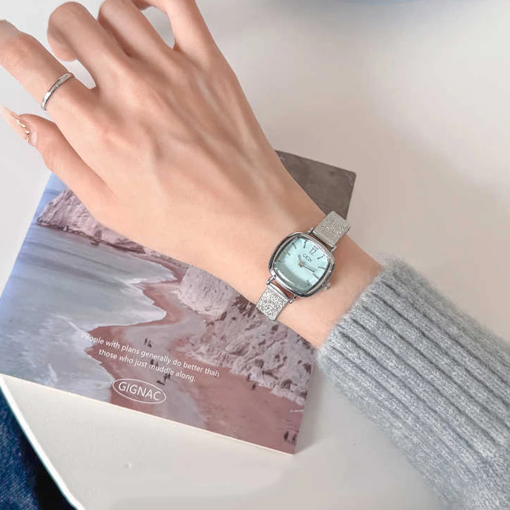 GEDI Golden Watch Light Luxury Quartz Stainless Steel Watch Casual Fashion Dress Temperament Waterproof Women's Wristwatches.