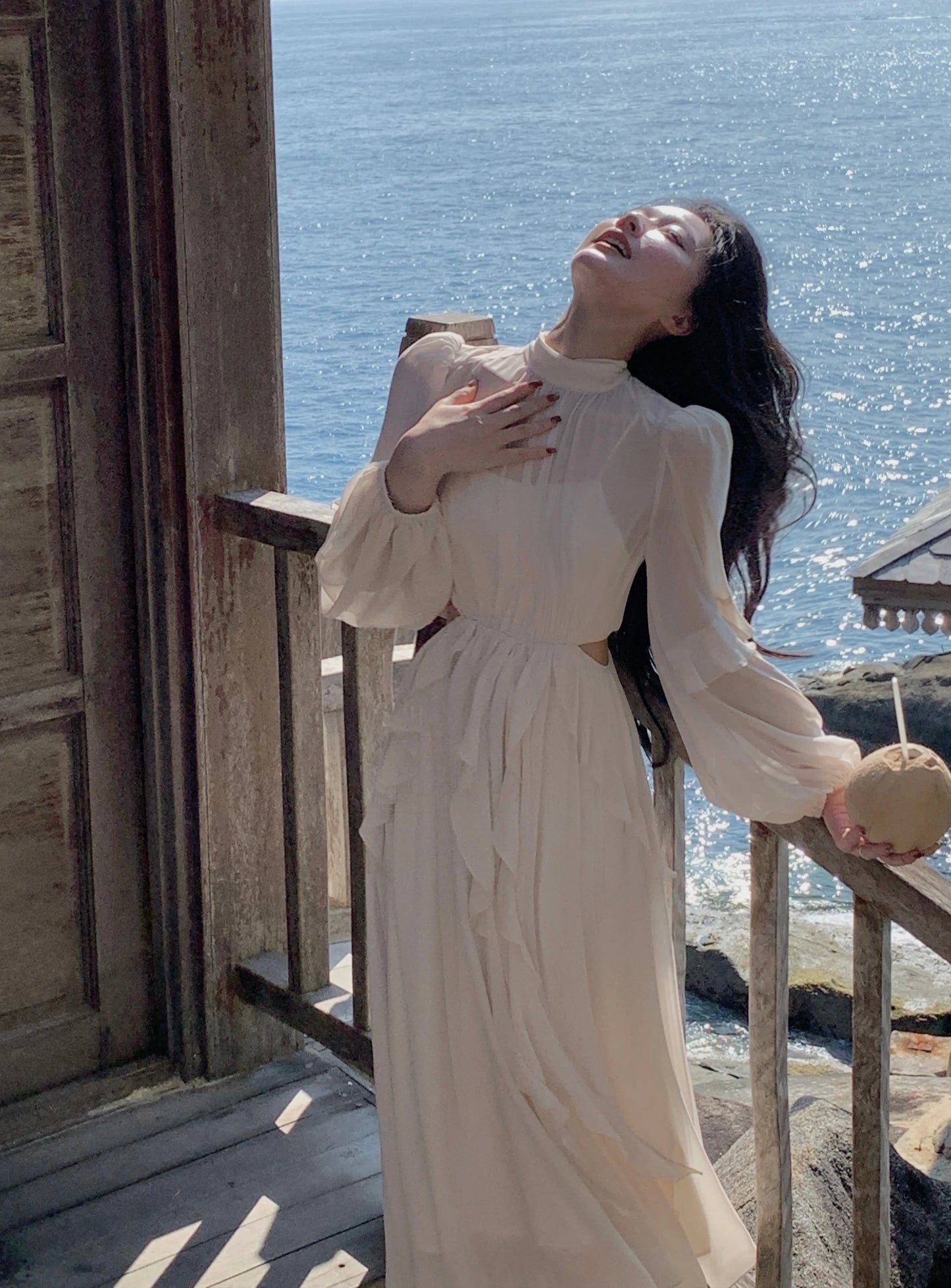 Strand Stil Chiffon Y2k Mini Kleid Büro Dame Casual Langarm Elegante Einteilige Kleid Koreanische Mode Kleidung Sommer 2023