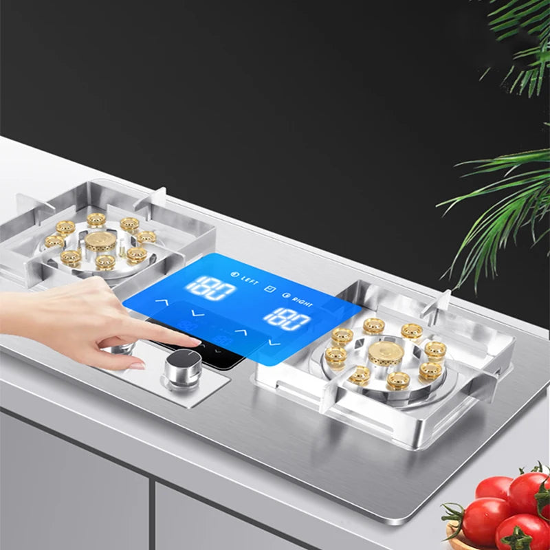 5KW Gas Stove Home Double Embedded Gas Stove Energy-saving Fierce Fire Stove Gas Cooktop Double hole gas stove.