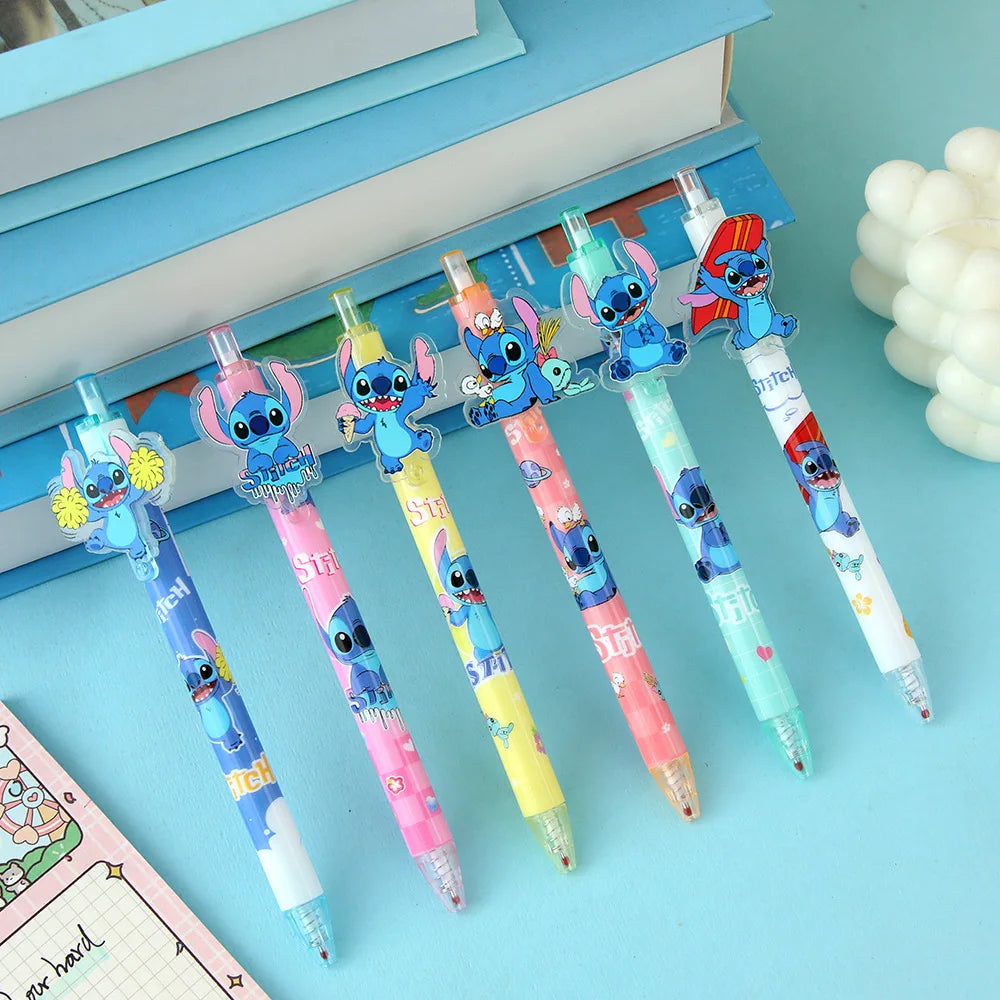 Disney Stitch 48 Stück Gelstift 0,5 mm Schwarz Neue Cartoon Hochwertige süße Studenten lernen Schreibwaren Bürobedarf Geburtstagsgeschenk.