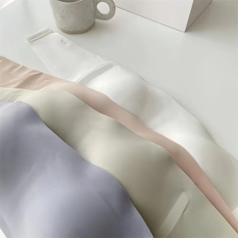 2Pcs/Set Strapless Bras For Women Push Up Bra Non-wire Bra Glossy Brassiere Seamless Underwear 1/2 Cup Padded Sexy Lingerie.