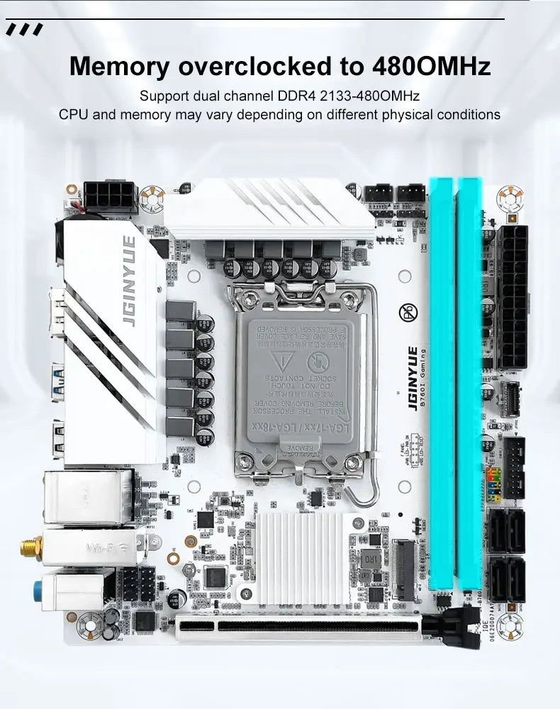 JGINYUE B760i Motherboard LGA 1700 Support Intel Core 12th 13th DDR4 3200mhz RAM Latest mini itx B760i-GAMING.