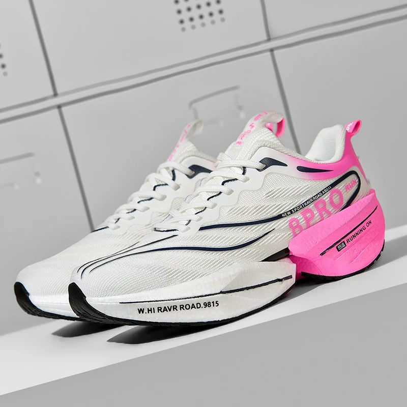 Men's Running Shoes Carbon Plate Racing Marathon Athletic Shoes Cushioned Comfortable Road Sneakers Teenage Training Shoes