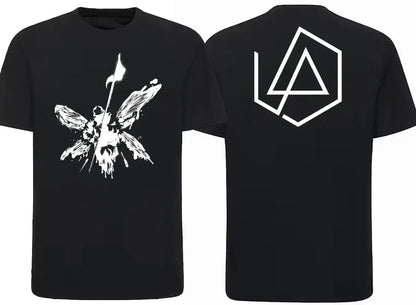2024 Men's Pure Cotton T-shirt Linkin Subverts The End Flag Evolutionary Theory Park 1080p Printed Women's Black Nostalgic Tee.