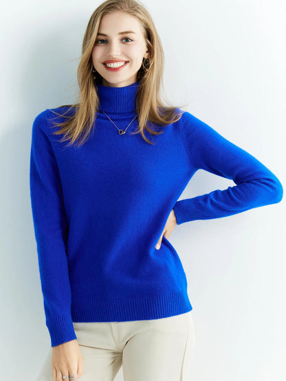 Gestrickte Pullover Kaschmir Pullover frauen 100% Merino Wolle Rollkragen Mode Pullover Winter Herbst Jumper Top Weibliche Kleidung