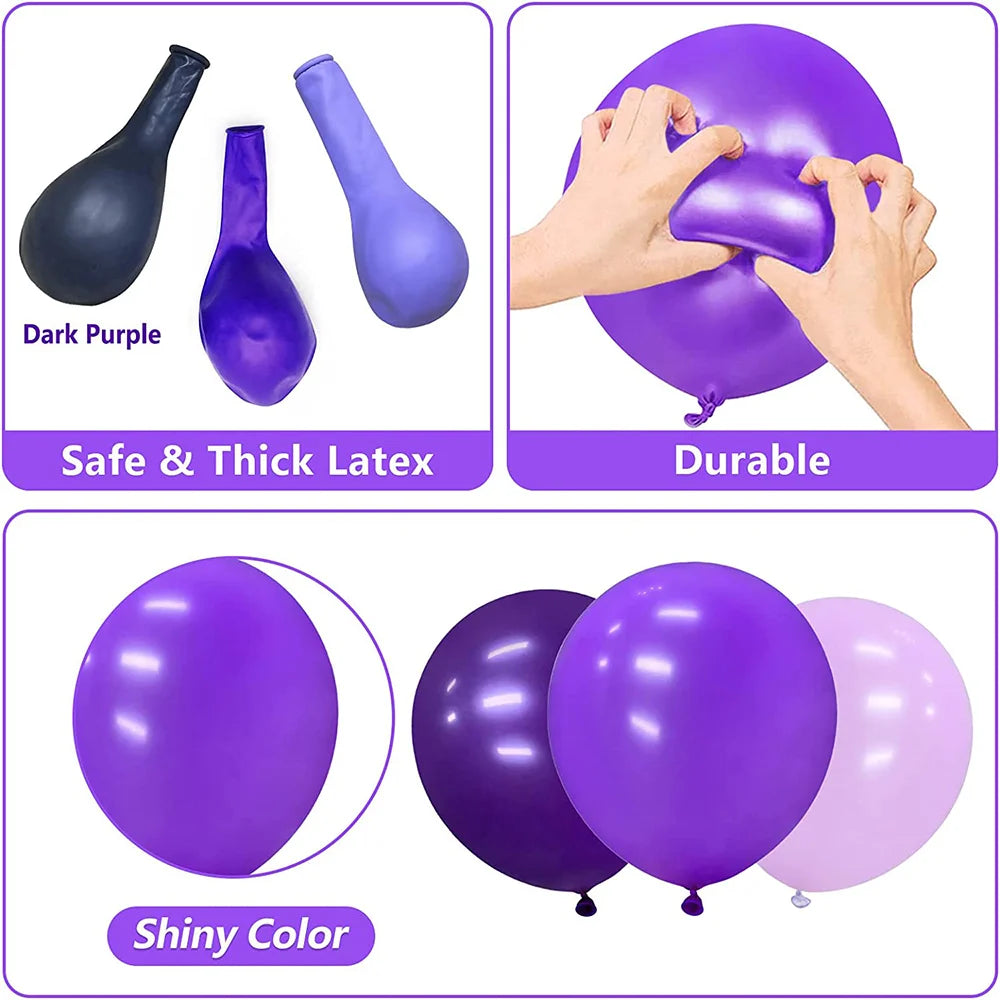 139 Stücke Dunkellila Licht Ballon Girlande Bogen Kit Metall Lila Gold Latex Ballons Hochzeit Party Braut Baby Dusche Geburtstag Dezember.