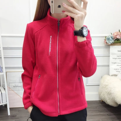 Plus Größe Herbst Winter Polar Fleece Warme Mantel Frauen Sweatshirt Outdoor Sport Casual Zipper Strickjacke Jacke Top Schlank Jugendliche