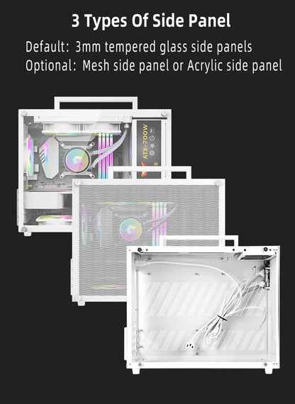 METALFISH S5 MAX Computer Case Gaming PC Chassis Support MATX/ITX 24.5*24.5cm SFX/ATX PSU 135 Mid Tower /180 WaterCooling Cooler.