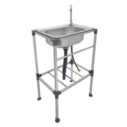 Freistehendes Küchenspülbecken mit Wasserhahn, 18,9 x 13,78 Zoll, Mehrzweckspülbecken-Set aus Edelstahl, 132 Pfund Kapazität für Zuhause, Wäsche, Garage