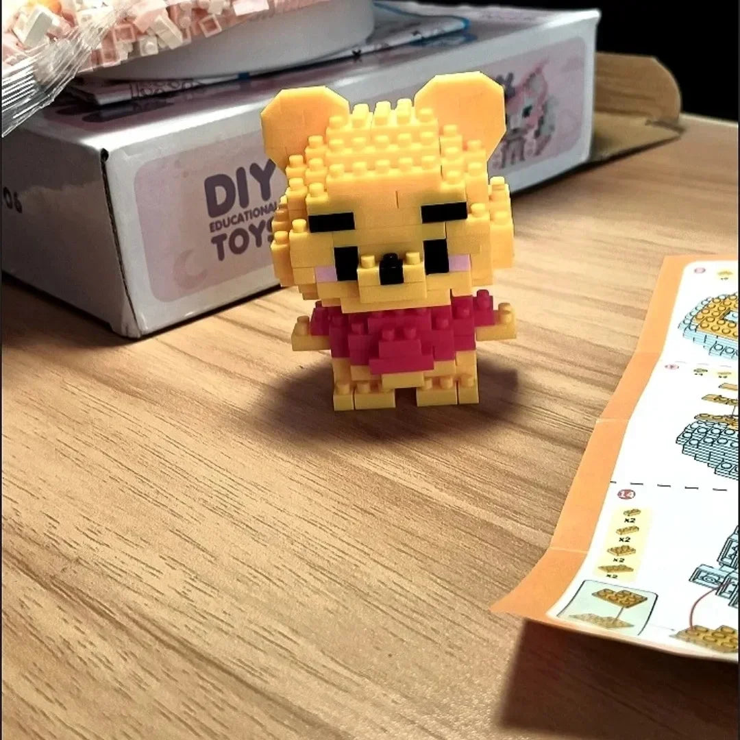 Disney 108 Style Stitch LinaBell Hello Kitty Building Blocks Princess Cartoon Figrues Bricks Children's Assembly Toys Model Gift.