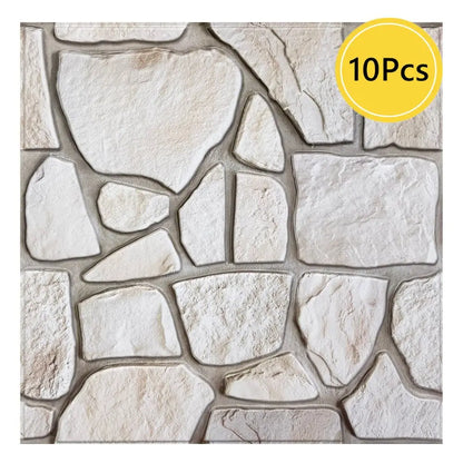 1/10pcs 3D Faux Stone Wall Panels Peel and Stick Wall Tiles Decorative 3D Wall Sticker Self-adhesive Wall Tile Sticker
