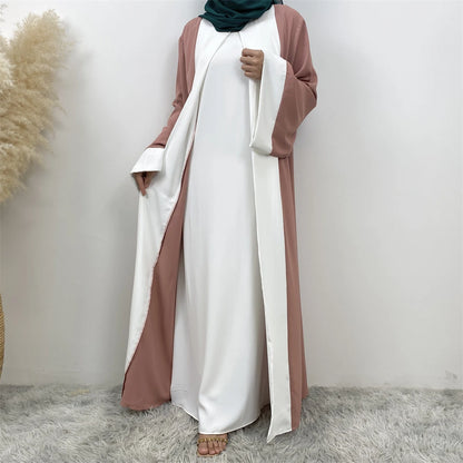 Ramadan Eid Muslimischen Abaya Dubai Luxus Spleißen Gefälschte Zwei Stücke Abayas Für Frauen Kaftan Modest Kleid Islam Kaftan Marocain Femme