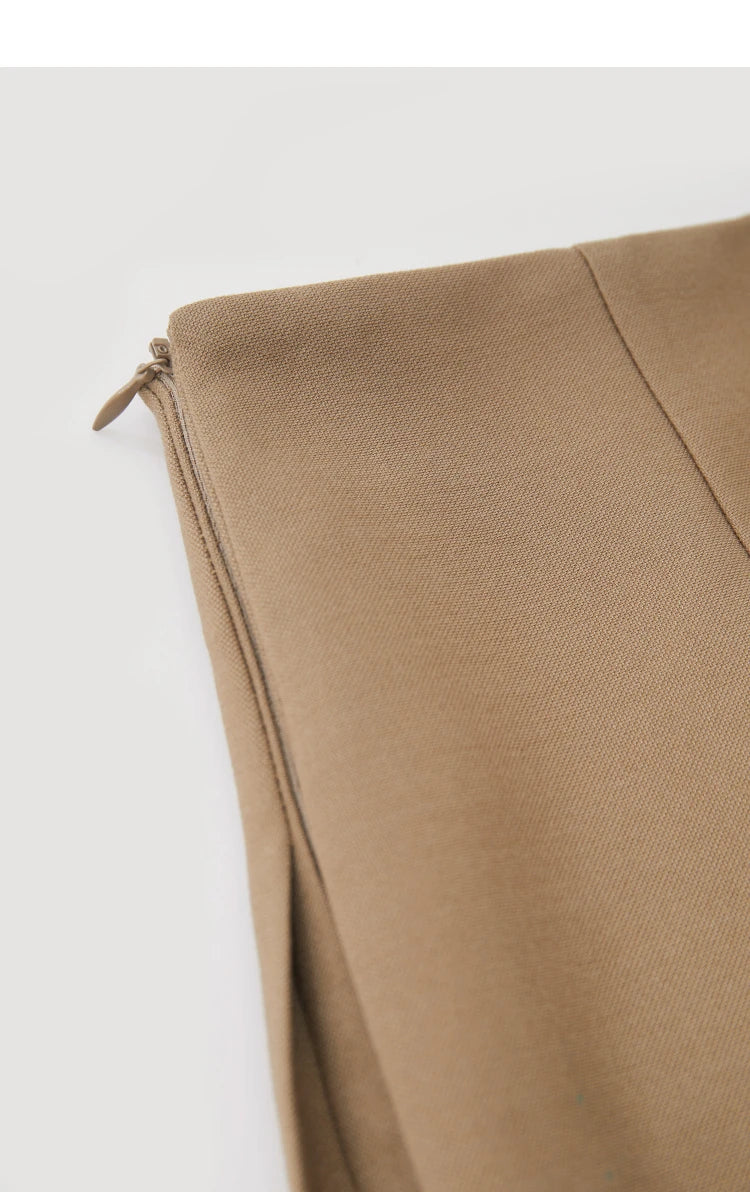 AMII Minimalism Casual Shorts Skirts Women High Rase 2024 Autumn New Fashion Commuter Lady Straight Blazer A-Line Skirt 12343035