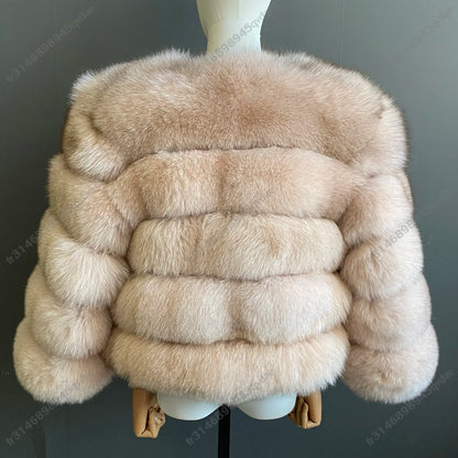 Damen Pelzmantel Damen Fuchspelzmantel Natürlicher Fuchsmantel Damen Werbeartikel Original echte europäische und amerikanische Modelle