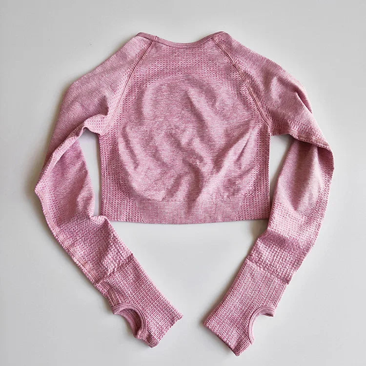 Women Seamless Yoga Shirts Crop Top Long Sleeves Shirts for Women Yoga Sports Fitness Gym Clothing Workout Tops Sports Shirts.