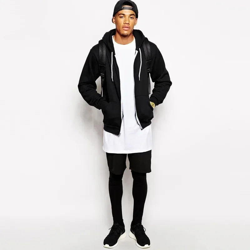 2025 Brand Men's Cotton Clothing White Long T Shirt Hip Hop Men T-Shirt Extra Long Length Man Tops Tee Long Line Tshirt For Male.