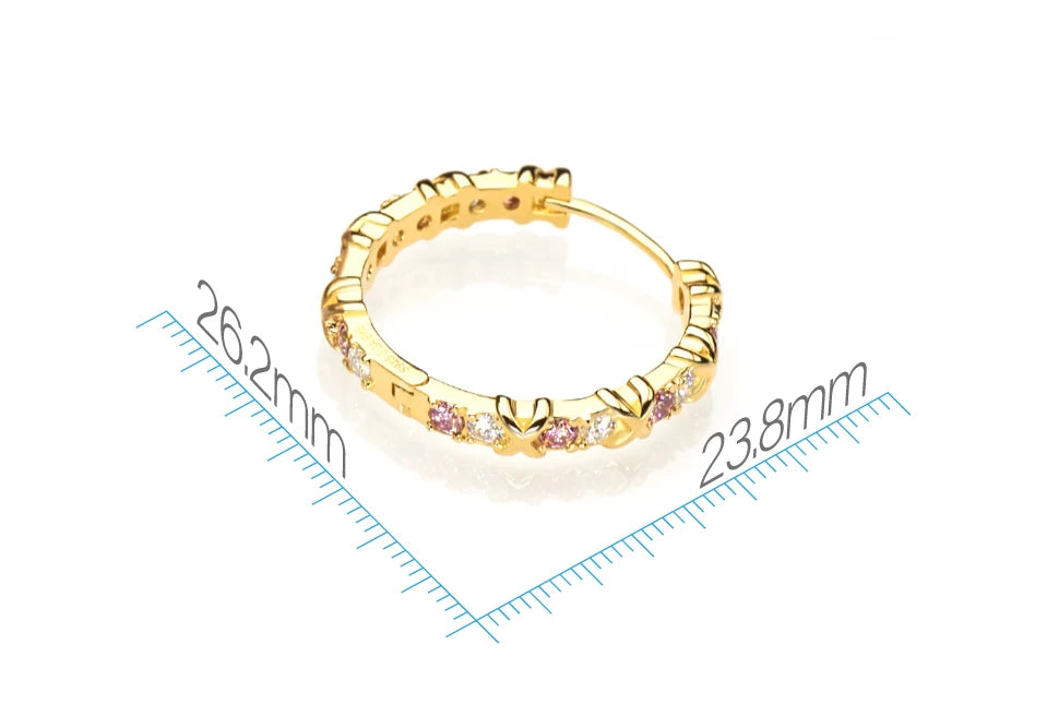 GIGAJEWE Moissanite D Nova Pink Color VVS1 Total 1.92ct 925 Silver Earring 18K Gold Plated Diamond Test Passed Jewelry Girl Gift.