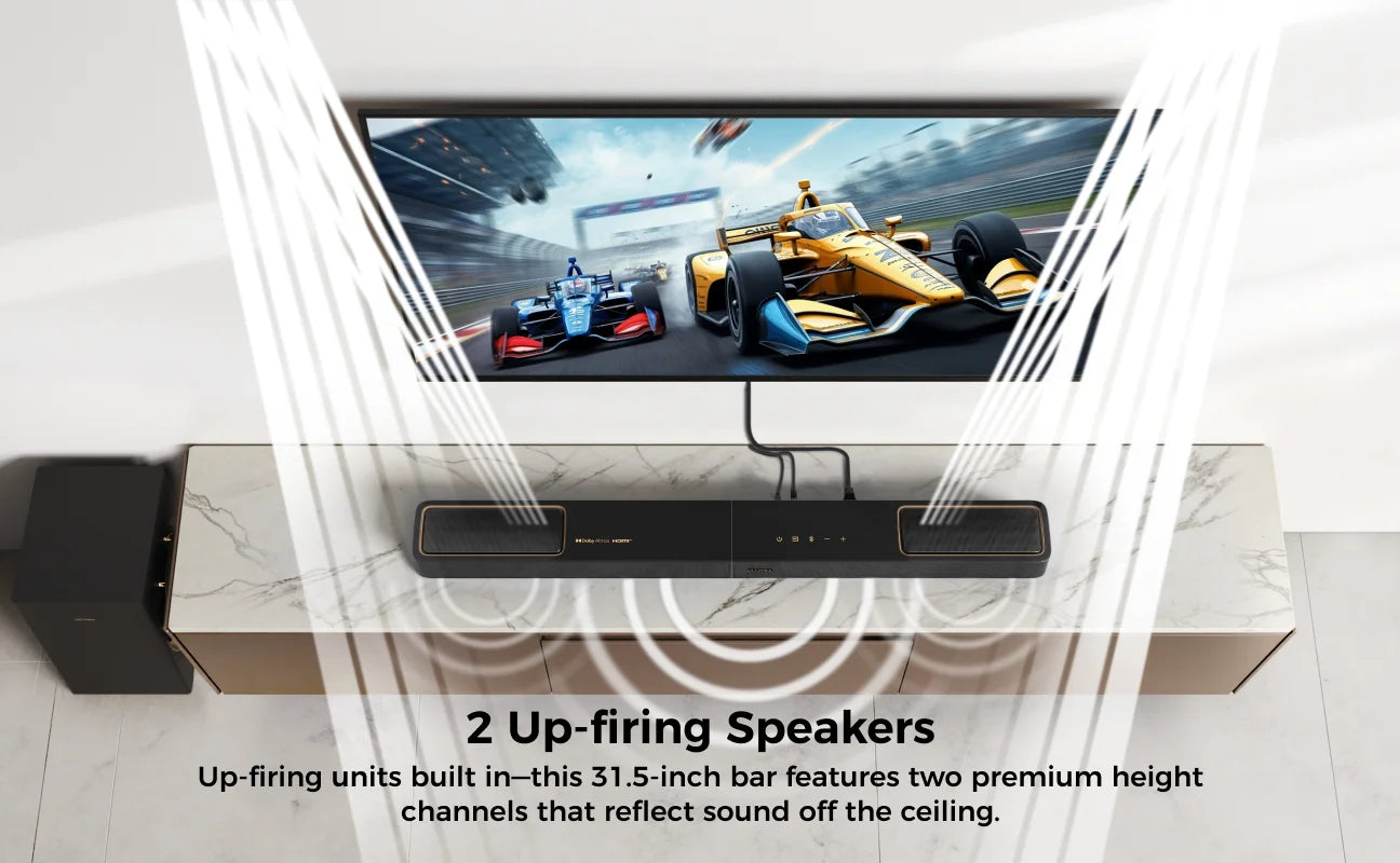 ULTIMEA 460W 5.1.2ch Sound Bar with Dolby Atmos, Surround Sound Home Theater System for TV with 2 Surround Speakers, APP Control.