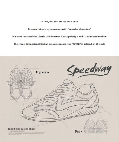 Maden Unisex Summer Vintage Patchwork Racing Shoes Breathable German Trainers Sneakers Thin Sole Casual Lace-Up Sporty Shoes.