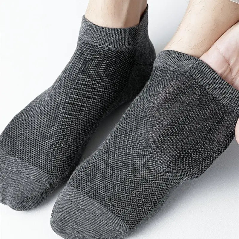 10 Pairs Men's Breathable Mesh Summer Short Socks, Sports Versatile Cotton Socks at Discount Price Sports and Casual Wear.