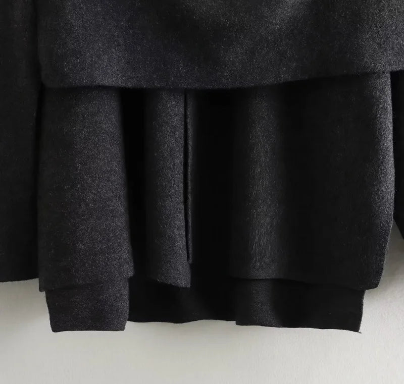 MUJER Plüsch-Wintermäntel für Damen, asymmetrischer Schal, Halbsaison-Jacke für Damen, Parkas, langärmelig, gepolsterter Mantel, Damenjacke.