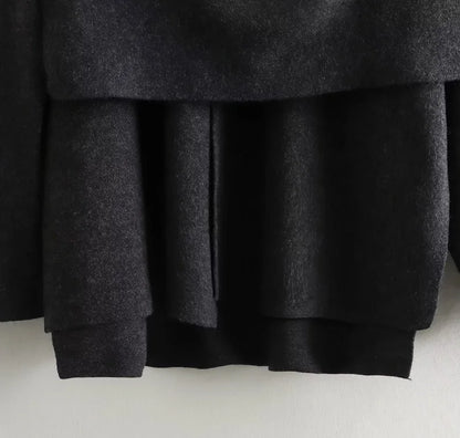 MUJER Plüsch-Wintermäntel für Damen, asymmetrischer Schal, Halbsaison-Jacke für Damen, Parkas, langärmelig, gepolsterter Mantel, Damenjacke.