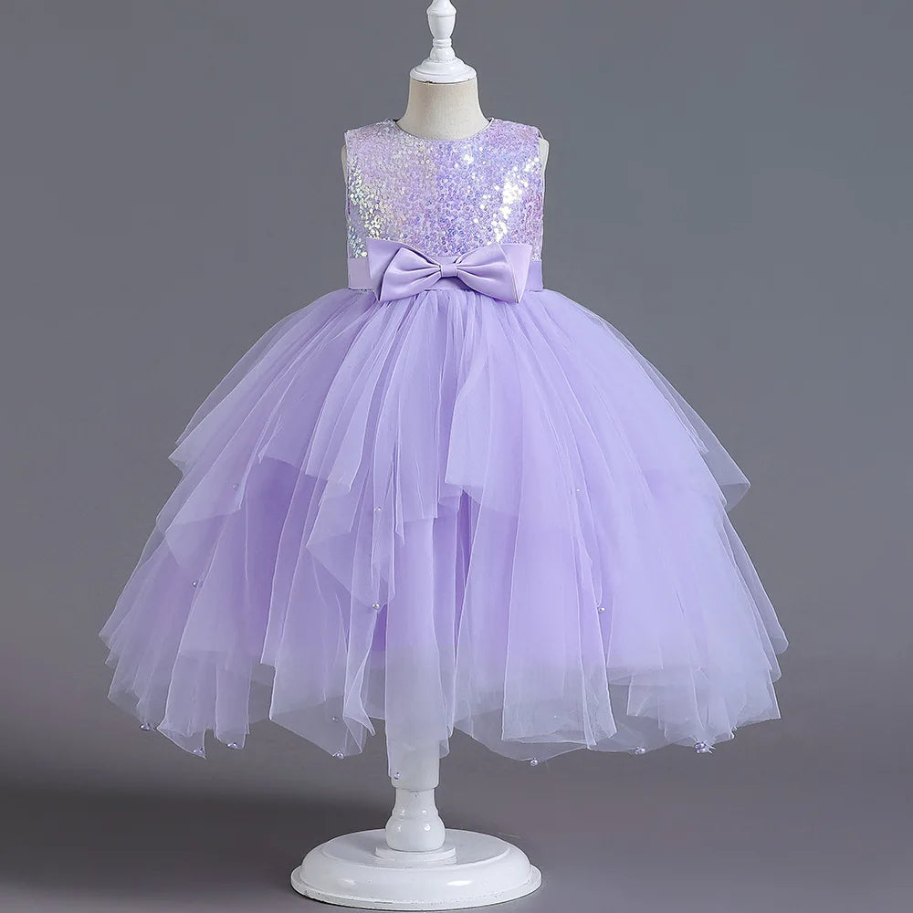 2025, lila Mädchen-Partykleider für Kinder, Mädchenkleider, Performance, Junior-Kleid, Hochzeit, Abend, Abschlussball, Urlaub, Rock, Kostüm
