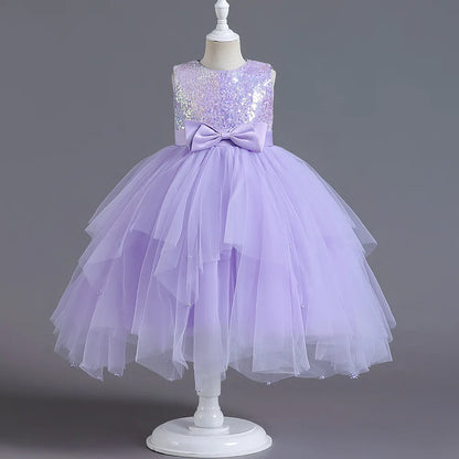 2025, lila Mädchen-Partykleider für Kinder, Mädchenkleider, Performance, Junior-Kleid, Hochzeit, Abend, Abschlussball, Urlaub, Rock, Kostüm