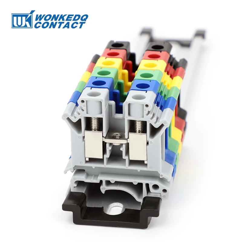 10 Stück UK 10N DIN-Schienenklemmenblock mit Schraubenzug, 10 mm Kabelstecker, mehrfarbig, Universaldraht, elektrischer Steckverbinder UK10N.
