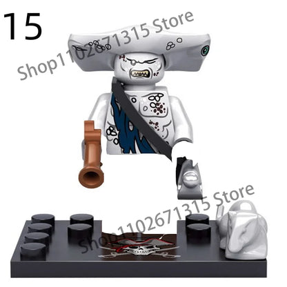 Movies Pirates Of The Caribbean Jack Sparrow Classic Movie Figures Head accessories Building Blocks Toys For Children