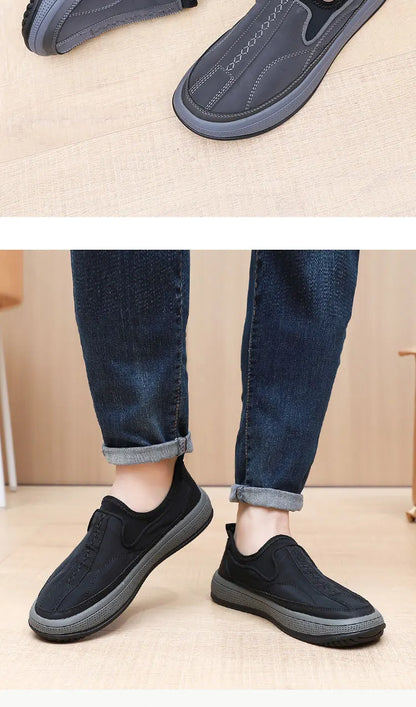 Casual Men's Cloth Shoes Outdoor Men Sports Shoes Comfortable Wear-resistant Soft Bottom Sneakers Light Anti-Slip Walking Shoes