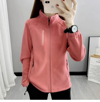 Plus Größe Herbst Winter Polar Fleece Warme Mantel Frauen Sweatshirt Outdoor Sport Casual Zipper Strickjacke Jacke Top Schlank Jugendliche.