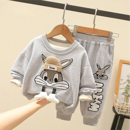 Autumn Kid Boy Clothes Set Cartoon Printed Sweatshirts Pullover Top and Pants Bottom 2pcs Suit Children Girls Outfits Tracksuits.