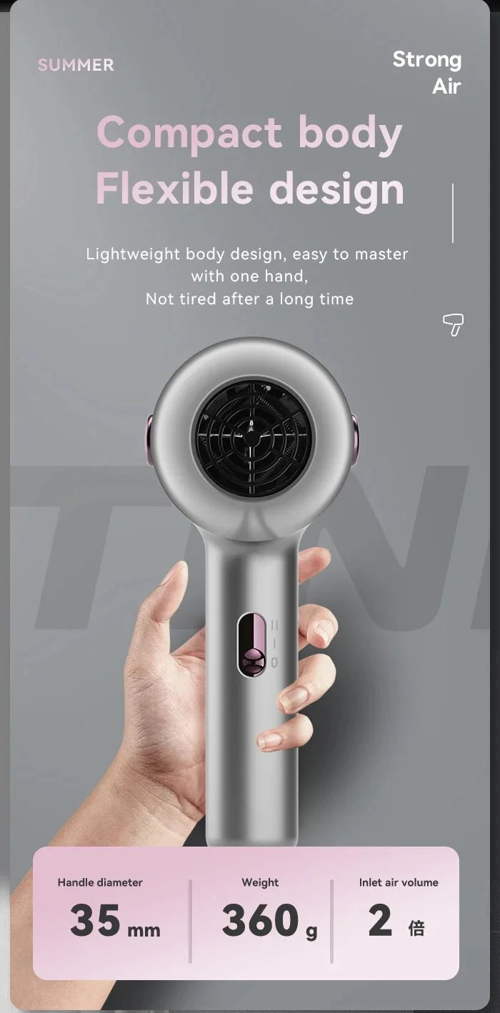 Kemei Professional Travel Hair Dryer Lightweight Design Powerful Fast Drying Compact Blower Dryer Hair Styling Tool Hammer Shape