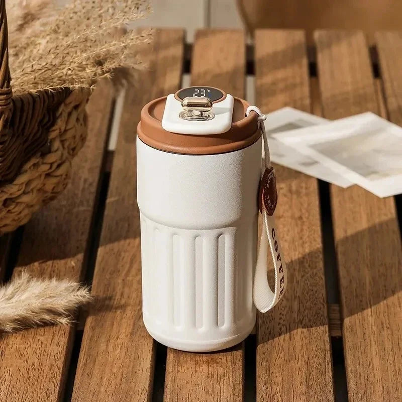 450ML Smart Travel Coffee Mug Display Led Temperature Thermos Mug Stainless Steel Insulated Thermos Bottle Portable Vacuum Flask.