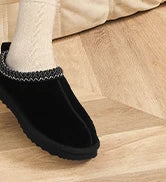 Litfun Winter Genuine Suede Snow Boots For Women Water Resistant Slides Soft Sole Ankle Boots Plush Lining Warm House Slippers