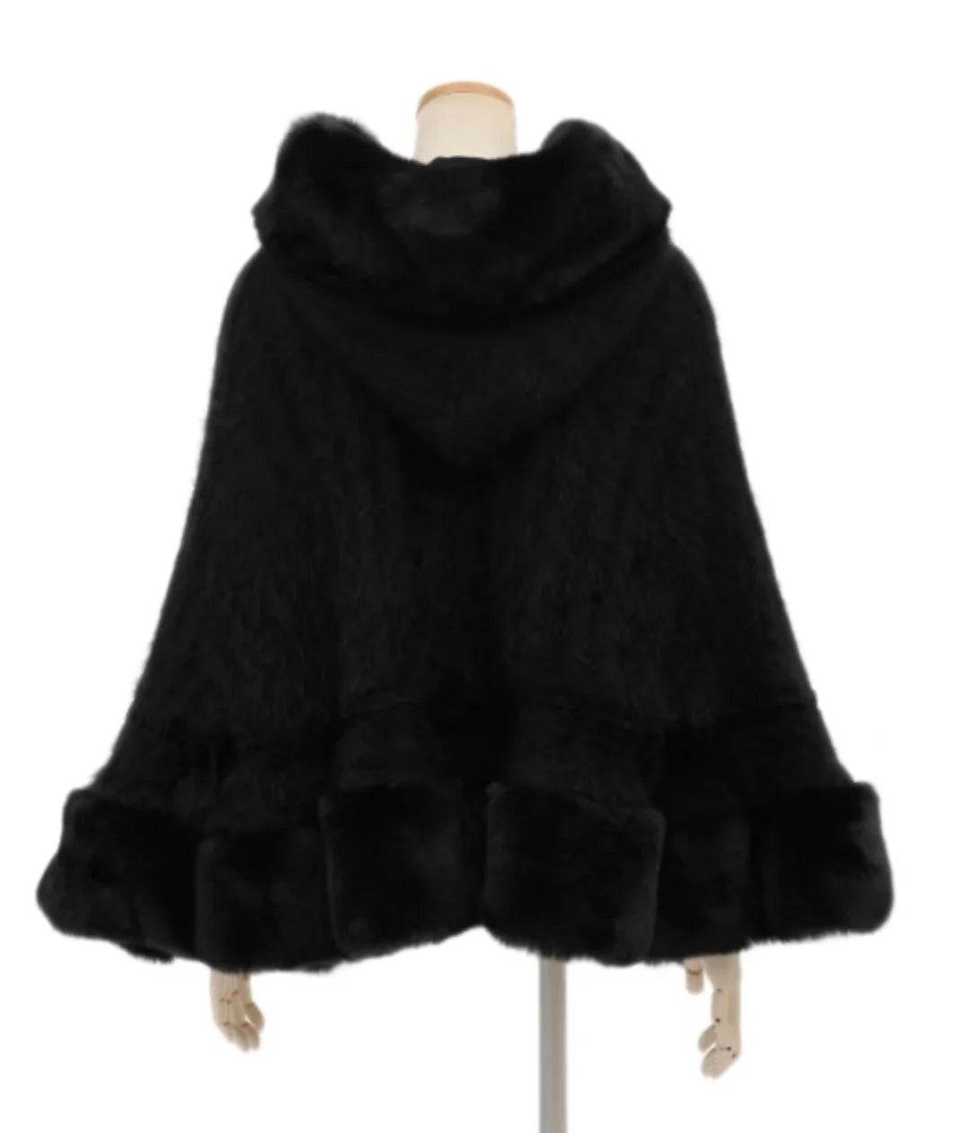 Japanische Liz Süße Prinzessin Faux Kaninchen Fell Cape Mantel Frauen Herbst Winter Pelz Jacke Lose Uhr Strass Bogen Mit Kapuze Mantel.