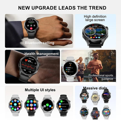 2025 New Men GPS Smart Watch 360 * 360 AMOLED Screen Bluetooth Call NFC Heart Rate Monitoring IP68 Waterproof SmartWatch for Men.