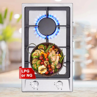 TopStrong  2-burner Stainless Steel with Automatic Flame Protection, Natural Gas Propane Built-in Gas Hob YYEUGCT-S02.