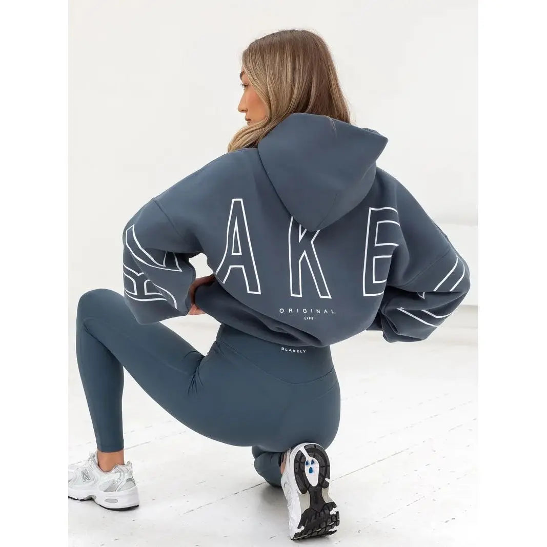 European American Fashion Printed Hooded Hip Hop Sweatshirt 2025 New Cross Border Thickened Versatile Long-sleeved Loose Clothes